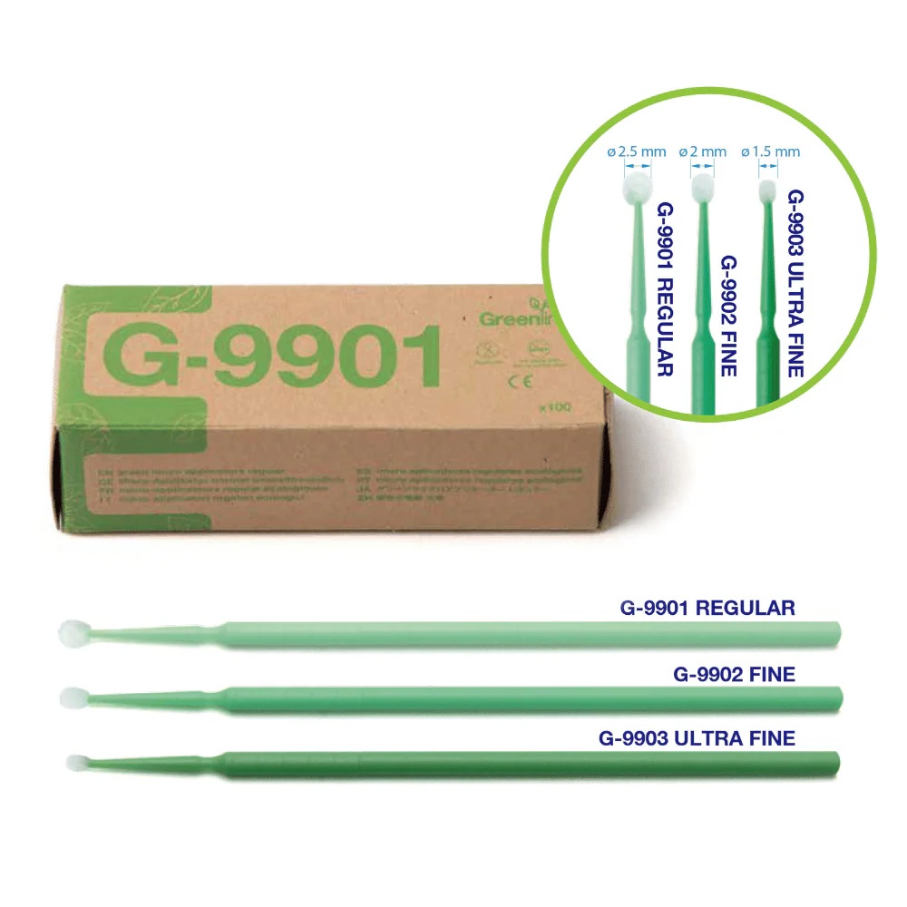 Greenline Mini Mikroapplikatoren – Recycelter Kunststoff, Nachhaltiges Design, Präzise Applikation – 100 Stk.