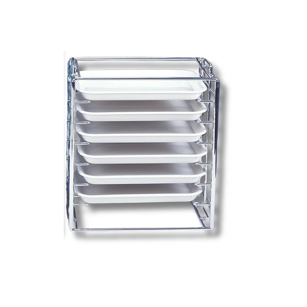 Instrumenten Tray Rack – Autoklavierbar, für 6 Mini-Trays, Verchromter Stahl – 1 Stk.