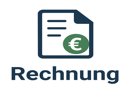 Logo mit Dokument und Euro-Symbol, Symbol für Rechnung (Zahlung auf Rechnung)