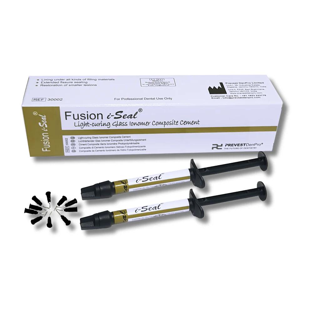 Fusion i-Seal Glasionomer Liner – Lichthärtend, Fluoridfreisetzung – 2 x 2 g Spritzen