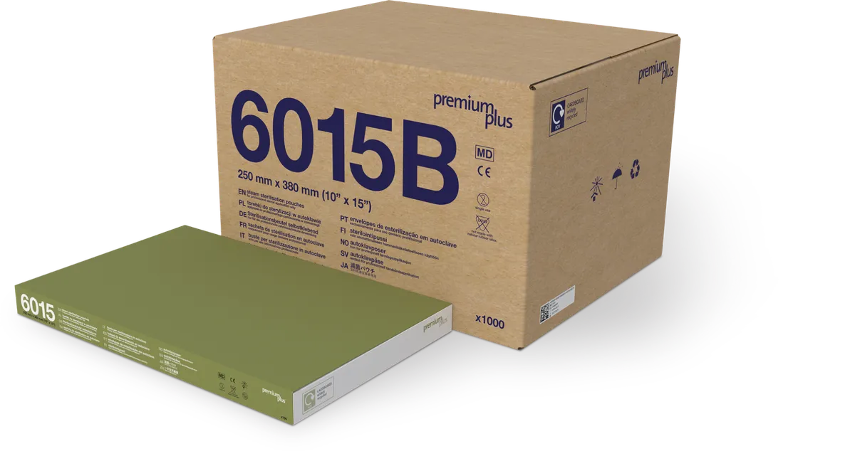 Sterilisationsbeutel Premium Plus 6015 Sterilisationsbeutel Premium Plus 6015B – Verpackung 250 x 380 mm, 1000 Stück