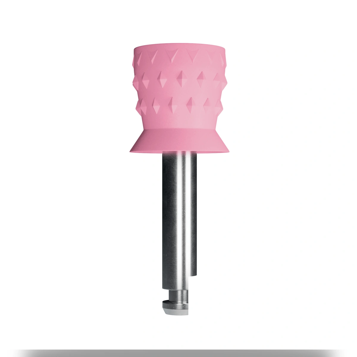 Premium Plus Schraub-Polierkelch genoppt in Pink für effektive Plaque-Entfernung.