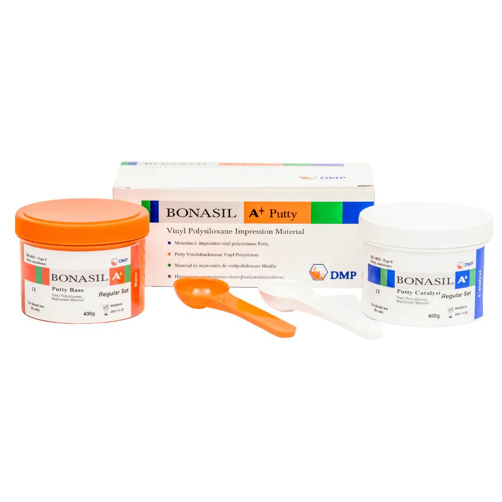 BONASIL A+ Putty A-Silikon – Knetbares Vorabformmaterial, Shore A 72 – 2 x 400 g Dosen