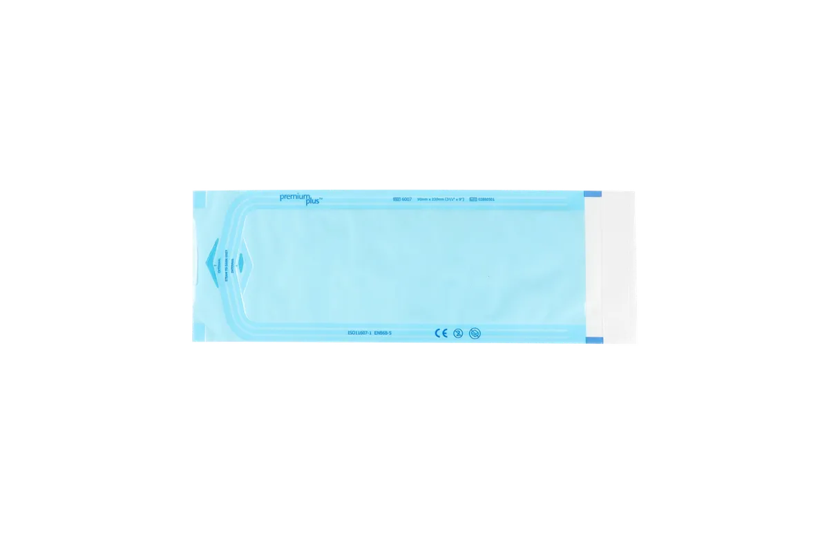Sterilisationsbeutel Premium Plus 6007 – leer, 90 x 230 mm für Dampfsterilisation