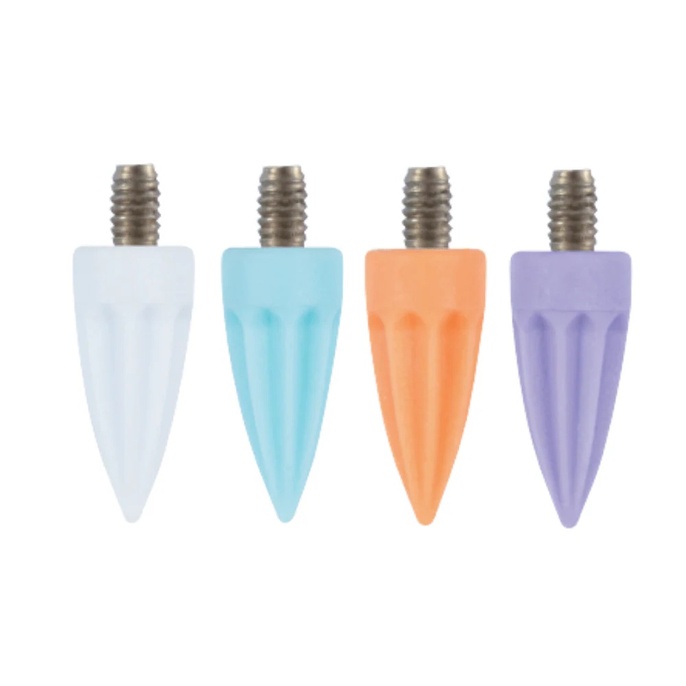 Polierspitzen Screw-In – Silikon Spitz Geriffelt, Latexfrei, Mittlerer Härtegrad – 100 Stk.