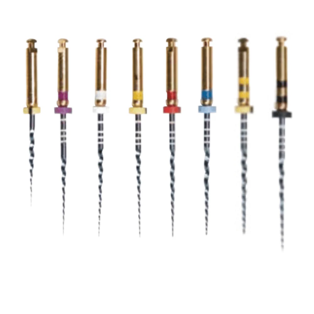 Super Feilen E2 Blue NiTi – Wurzelkanalinstrumente, Variables Kegeldesign, Safe-Tip – 6 Stk.