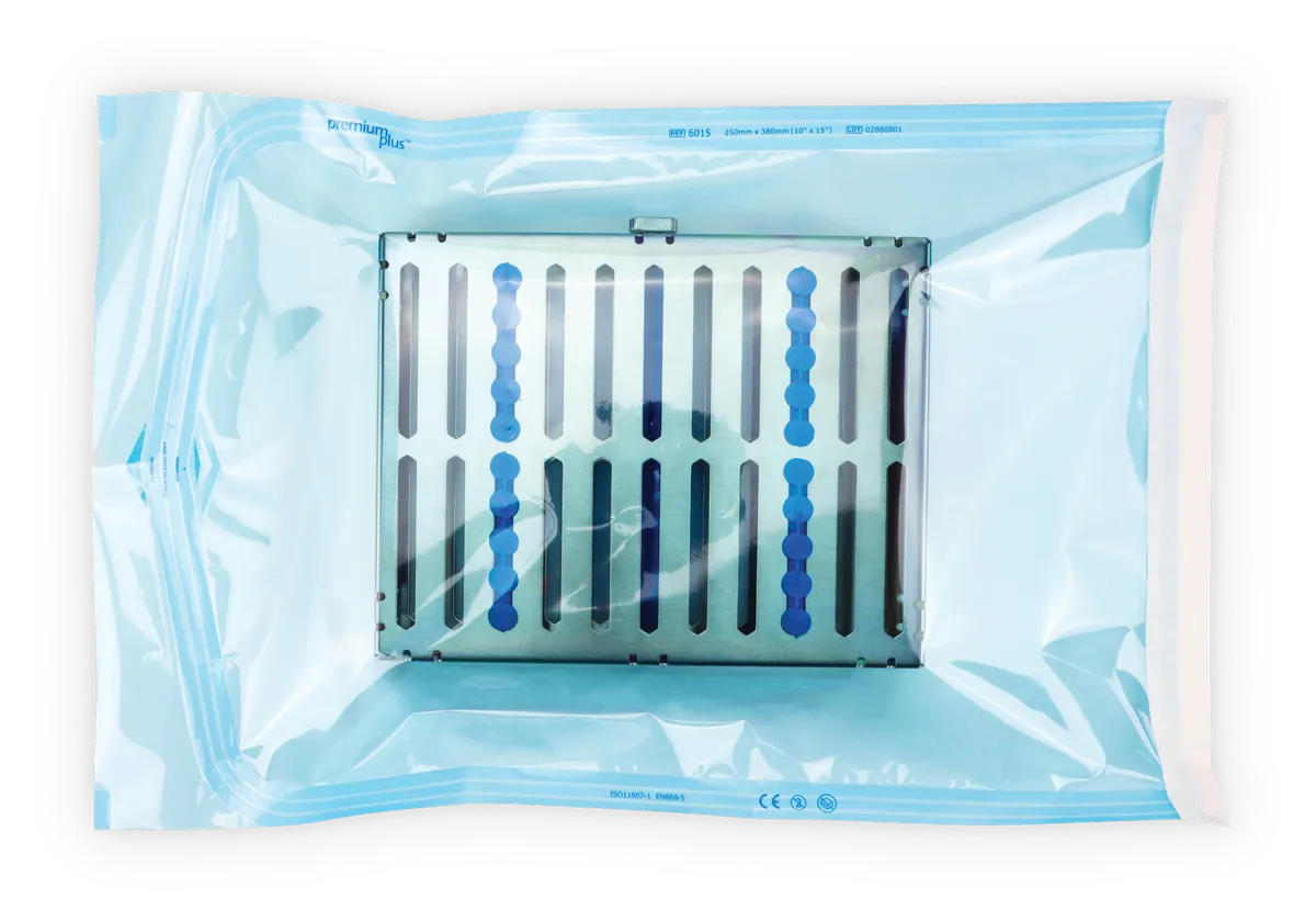 Sterilisationsbeutel 6015 – mit großem chirurgischen Tray befüllt, 250 x 380 mm