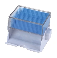Praktische Spenderbox für Dentaltrays, hygienisch und platzsparend im Praxisalltag.