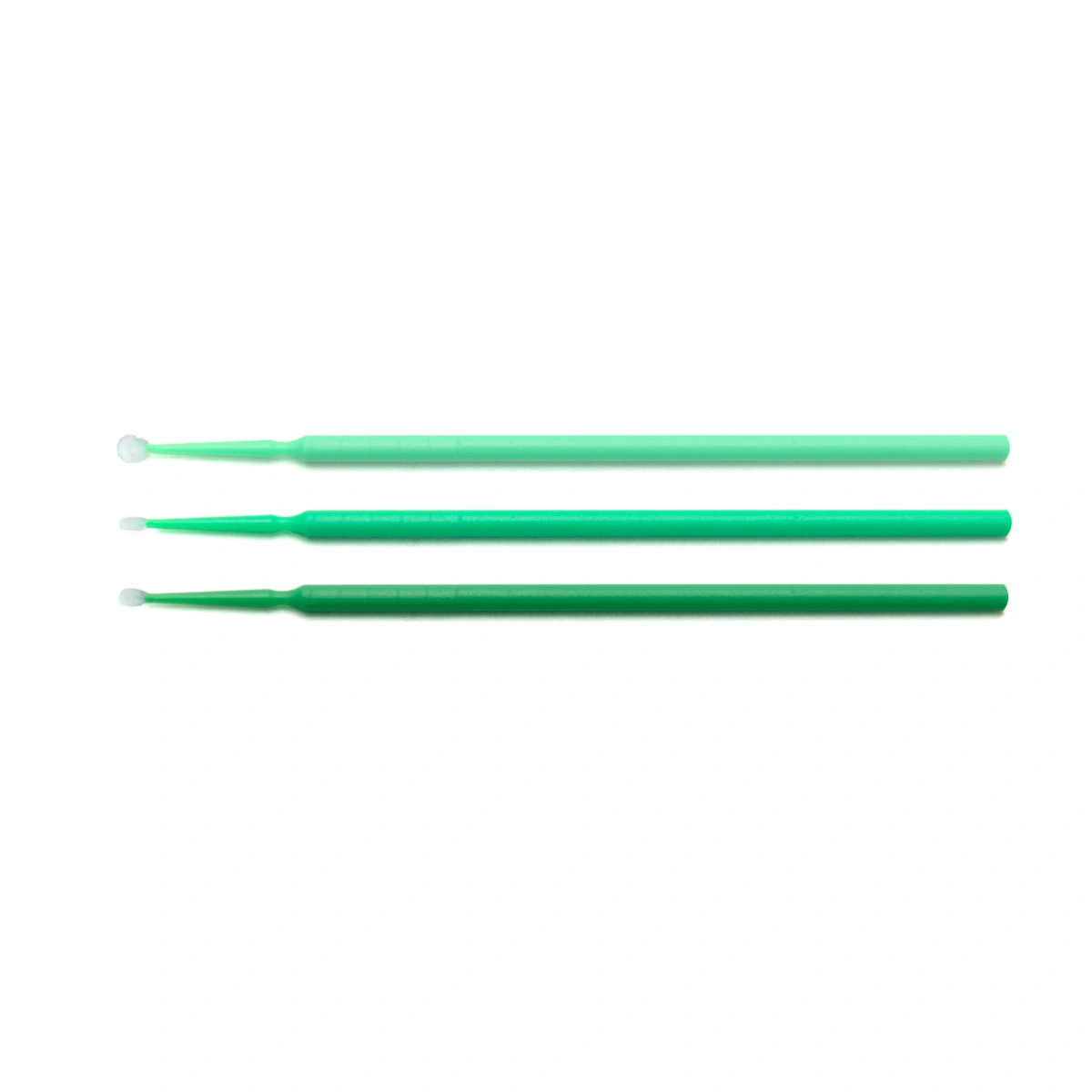 Grüne Dental Micro Applicators G-9901 in drei Größen: Regular, Fine und Ultra Fine für präzises Auftragen von Flüssigkeiten