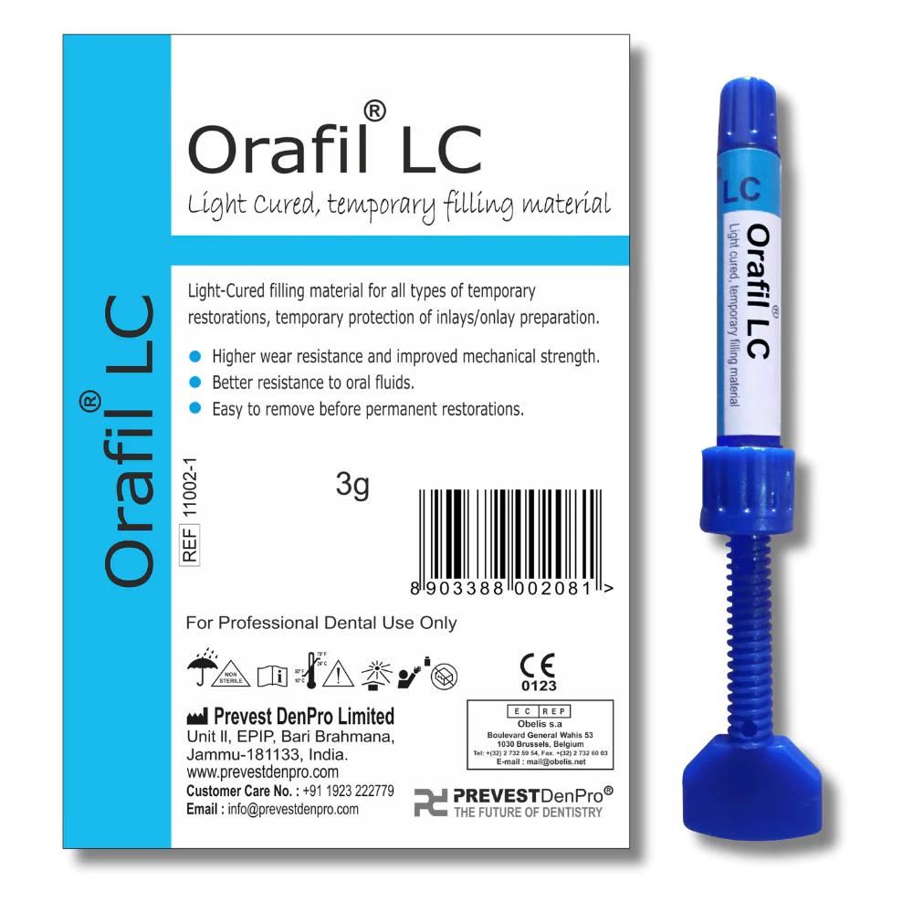 ORAFIL LC – Lichthärtendes Temporäres Füllmaterial, Einfache Entfernung – 3 g Spritze