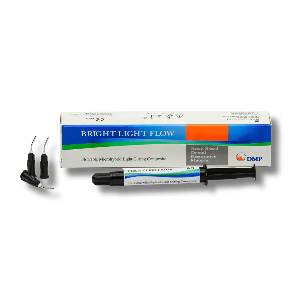 BRIGHT LIGHT Flow – Mikrohybrid Fliesskomposit, A2/A3, Lichthaertend – 4 x 2 g Spritzen