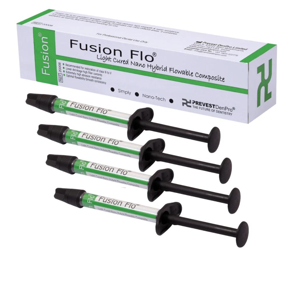 Fusion Flo Flow Komposit Set – Nano-Hybrid, Fließfähig, 4 x 2 g Spritzen