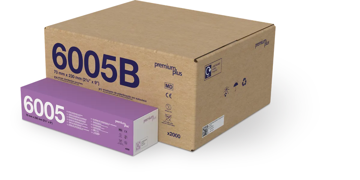Sterilisationsbeutel 6005 & 6005B – 70 x 230 mm | Premium Plus Sterilisationsbeutel Premium Plus 70x230mm (6005/6005B)