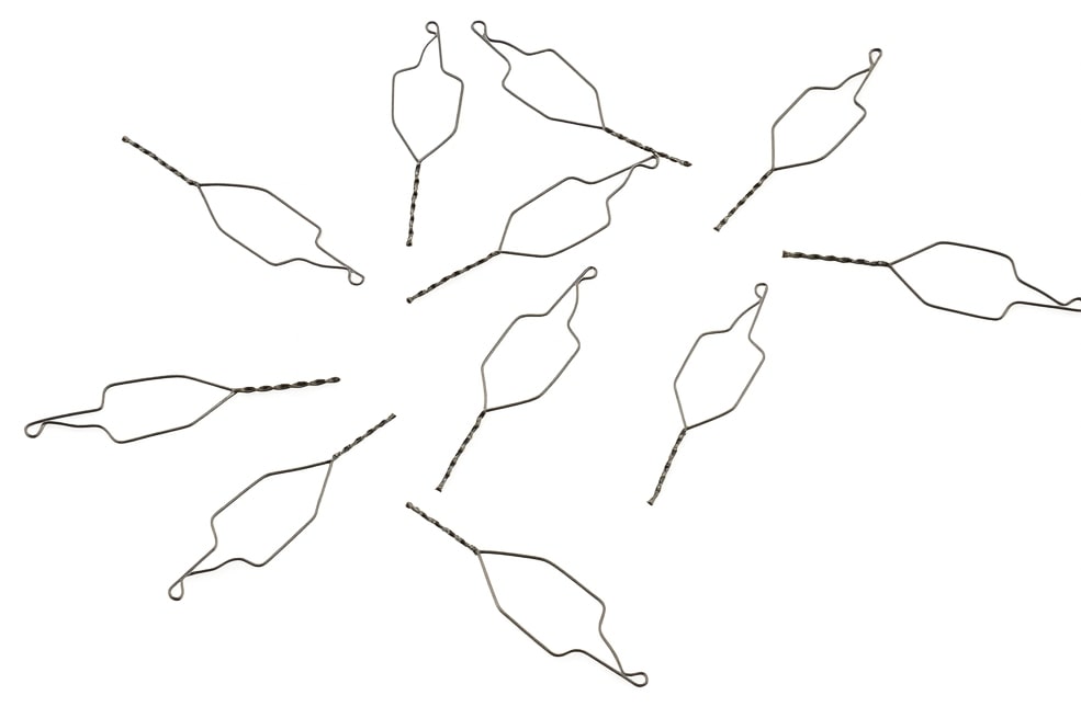 Kobayashi Ligaturdrähte (Short) – 30 mm, mit Haken, Edelstahl – 100 Stk.