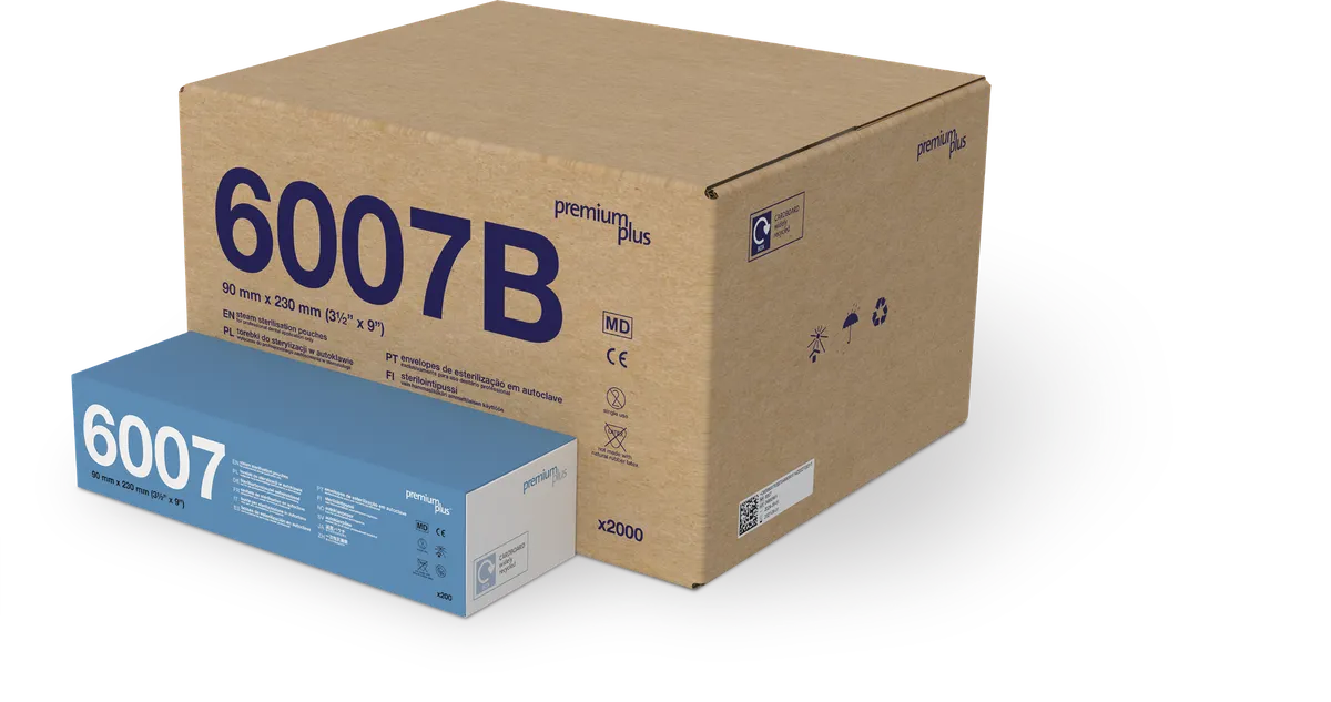Verpackung Premium Plus Sterilisationsbeutel 6007/6007B – 90 x 230 mm Sterilisationsbeutel Premium Plus 6007/6007B – 90 x 230 mm